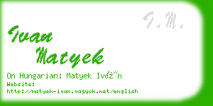 ivan matyek business card